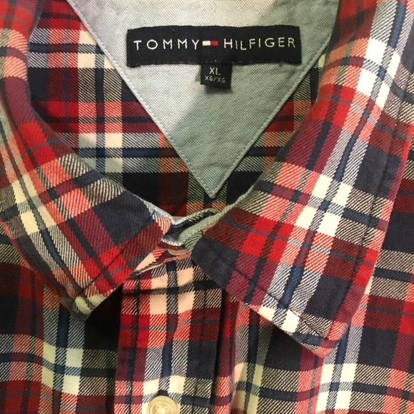 Men’s Tommy HilfigerXL Plaid 100% Cotton Shirt EUC - Picture 4 of 9